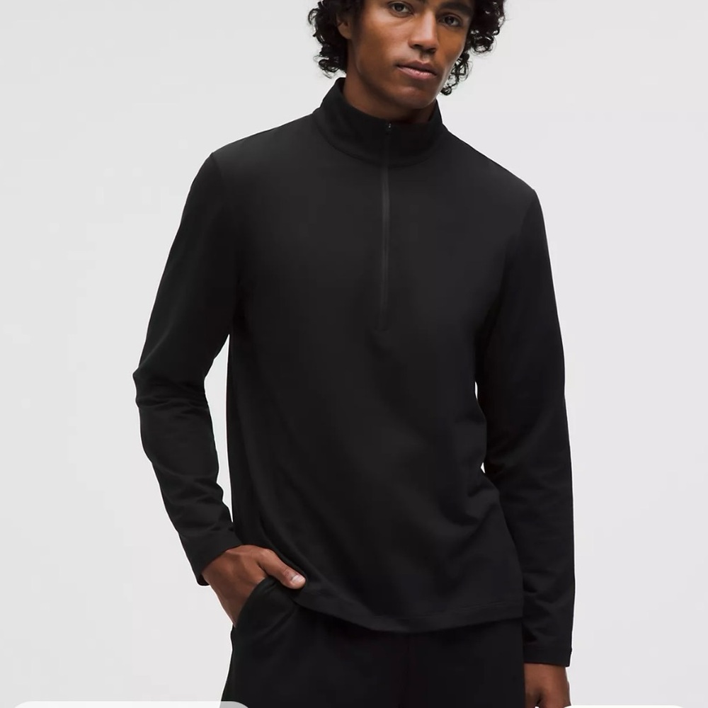 lululemon athletica Men's Black Half-Zip Soft Jersey